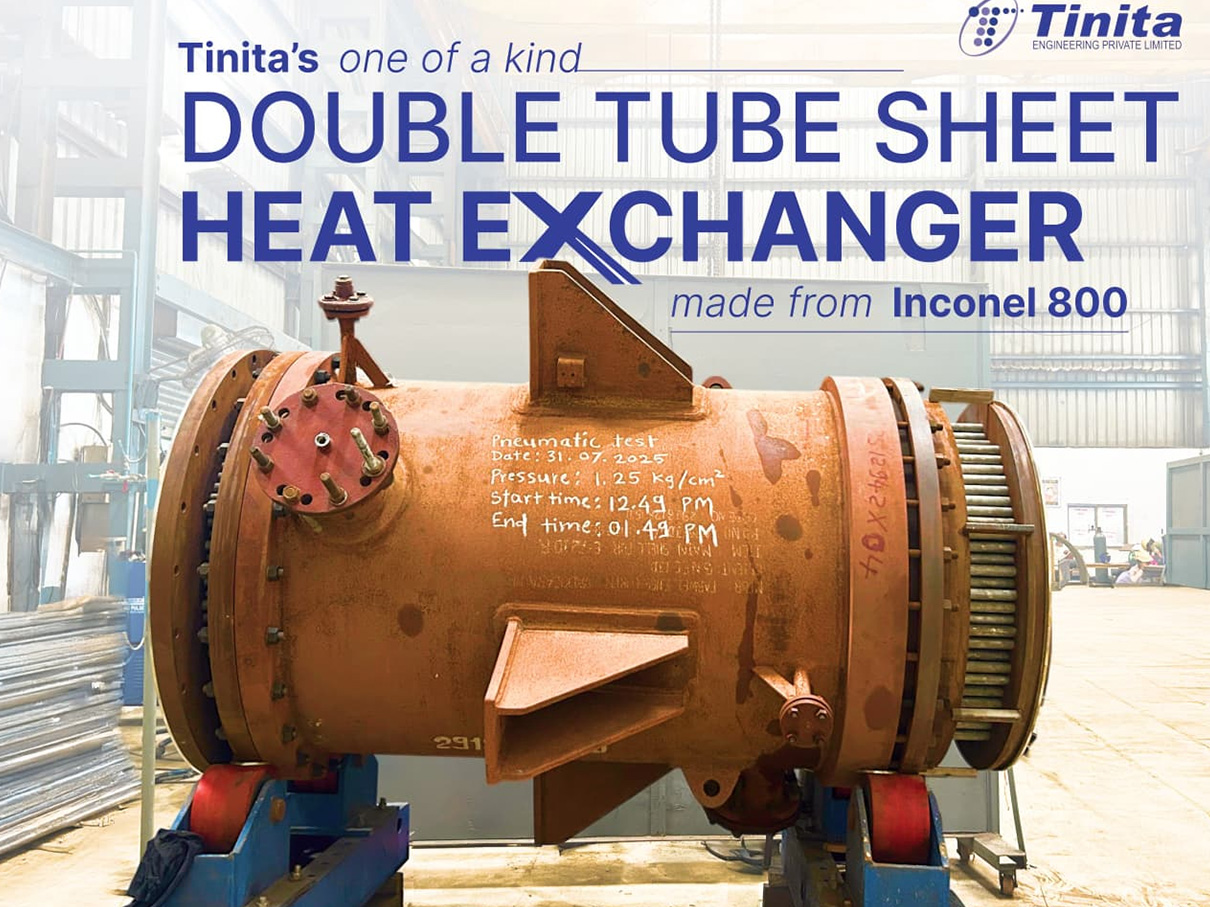 Double Tube Sheet Heat Exchanger Made from Inconel 800